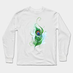 Green peacock feather Long Sleeve T-Shirt